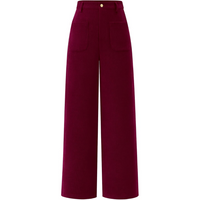 Casual Wide Palazzo Trousers with High Waist and Pockets - Clarissa-Bordeaux-XS-State of Style