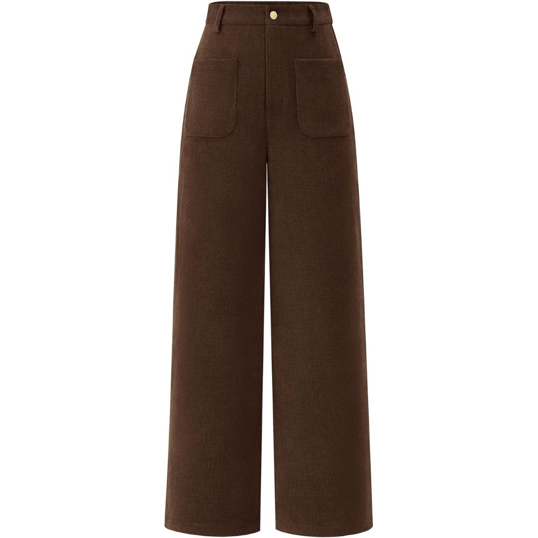 Casual Wide Palazzo Trousers with High Waist and Pockets - Clarissa-Coffee-XS-State of Style