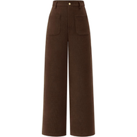 Casual Wide Palazzo Trousers with High Waist and Pockets - Clarissa-Coffee-XS-State of Style