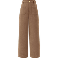 Casual Wide Palazzo Trousers with High Waist and Pockets - Clarissa-Khaki-XS-State of Style