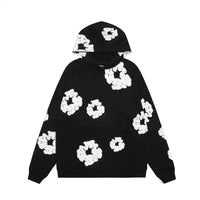 Casual Women's Hoodie with Floral Print - Amara-Black-S-State of Style