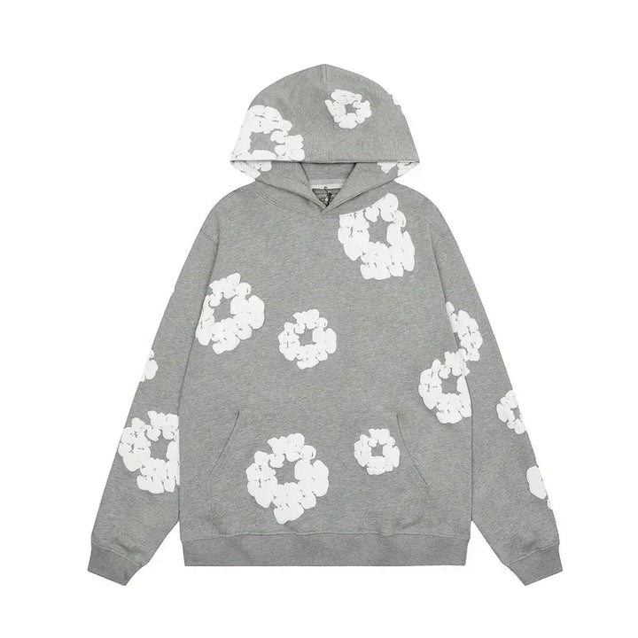 Casual Women's Hoodie with Floral Print - Amara-Grey-S-State of Style