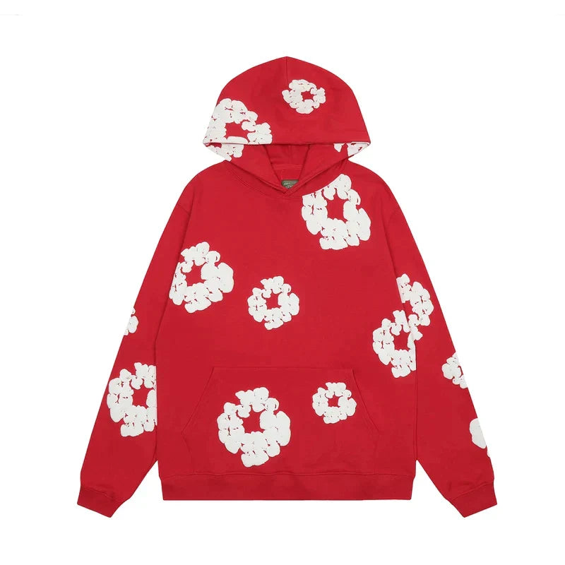 Casual Women's Hoodie with Floral Print - Amara-Red-S-State of Style