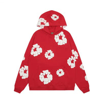Casual Women's Hoodie with Floral Print - Amara-Red-S-State of Style