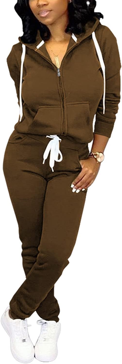 Casual Women's Jogging Suit - Mia-Dark Brown-S-State of Style