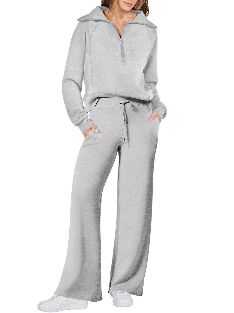 Casual Women's Lounge Set - Luna-Light Grey-S-State of Style
