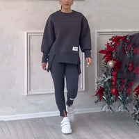 Casual Women's Set of Sweatshirt and Leggings - Elena-Black-S-State of Style