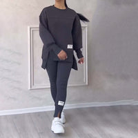 Casual Women's Set of Sweatshirt and Leggings - Elena-Dark grey-S-State of Style