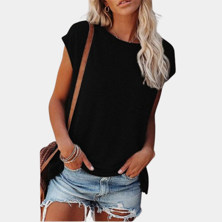 Casual Women's Summer T-Shirt – Linae-Black-S-State of Style