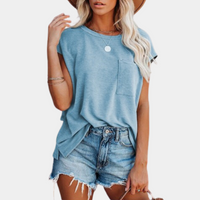 Casual Women's Summer T-Shirt – Linae-Blue-S-State of Style