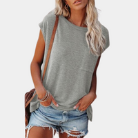 Casual Women's Summer T-Shirt – Linae-Light grey-S-State of Style
