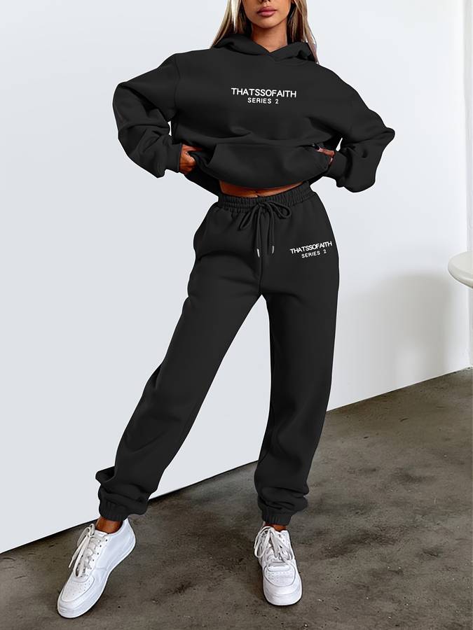 Casual Women's Sweatpants & Jumper Set - Harper-Black-S-State of Style