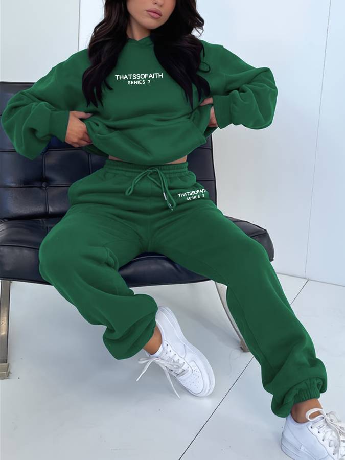 Casual Women's Sweatpants & Jumper Set - Harper-Dark Green-S-State of Style
