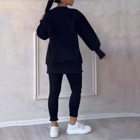 Casual Women's Sweatshirt and Legging Set - Elena-Black-S-State of Style