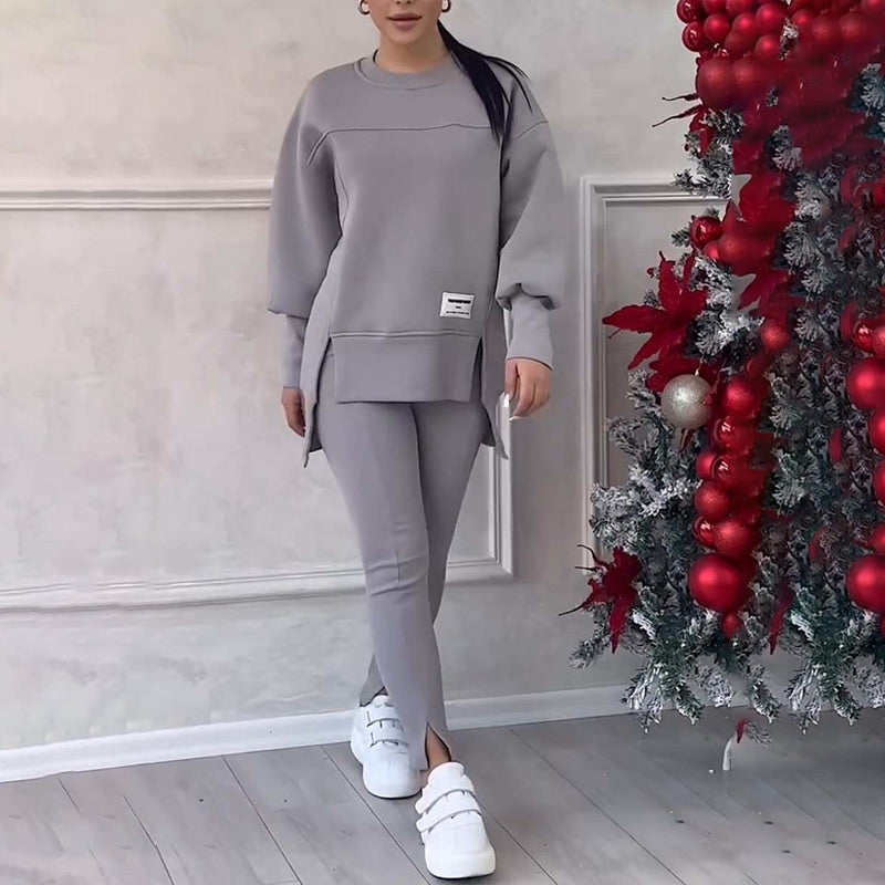 Casual Women's Sweatshirt and Legging Set - Elena-Black-S-State of Style