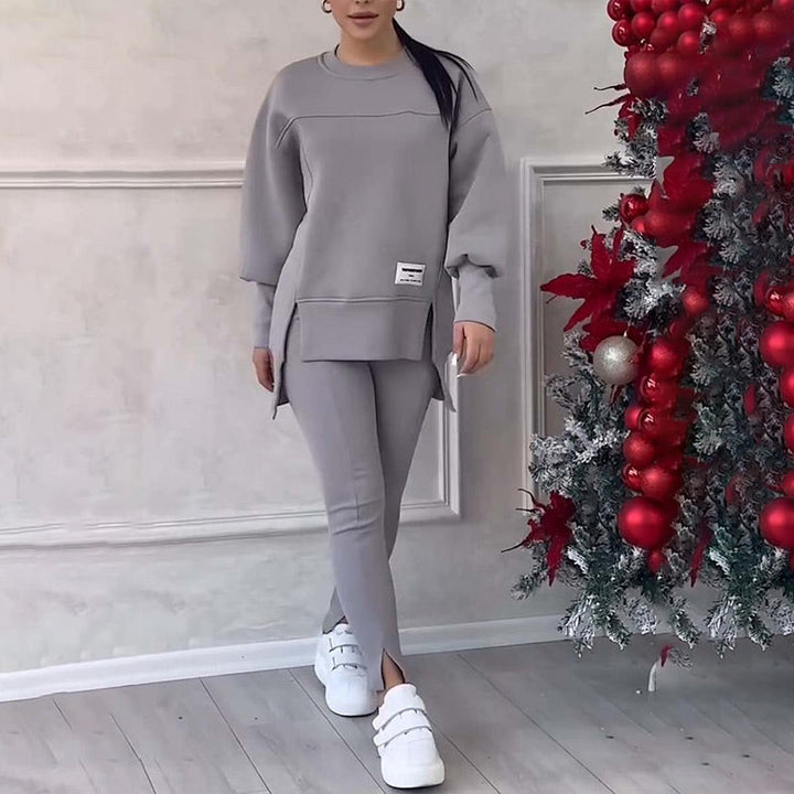 Casual Women's Sweatshirt and Legging Set - Elena-Black-S-State of Style