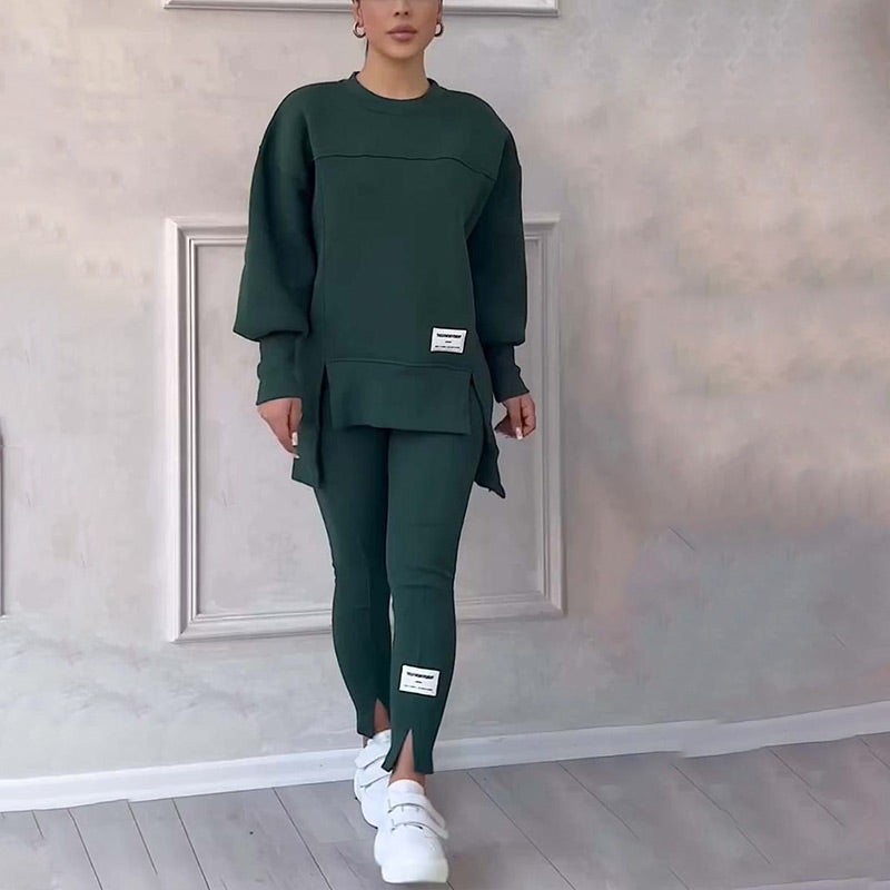 Casual Women's Sweatshirt and Legging Set - Elena-Green-S-State of Style
