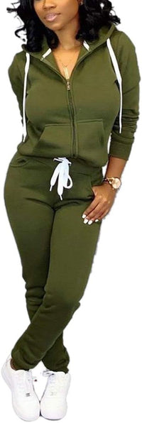Casual Women's Tracksuit - Mia-Olive green-S-State of Style