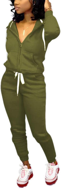 Casual Women's Tracksuit - Mia-Olive green-S-State of Style