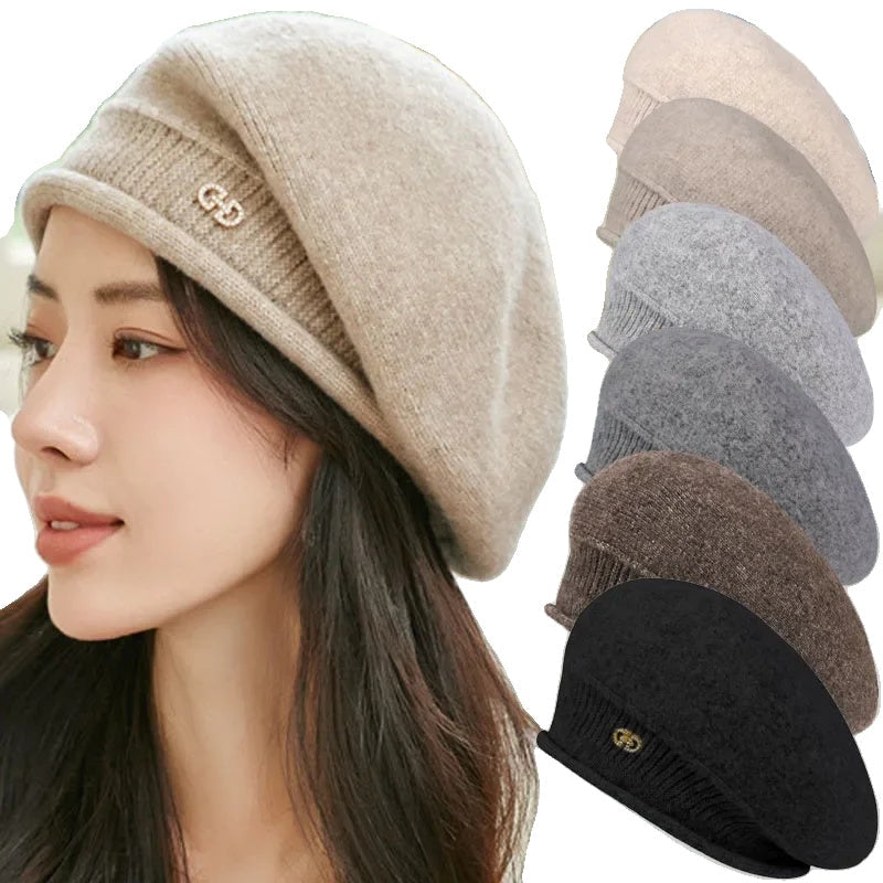 Casual Wool Ladies Beret - Diana-Light grey-State of Style