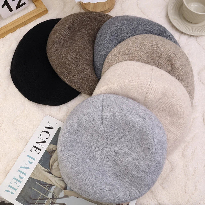 Casual Woollen Women's Beret - Diana-Light Grey-State of Style