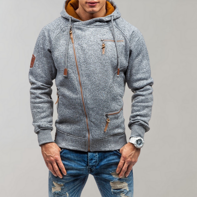 Casual Zip-Up Hoodie - Orion-Light Grey-S-State of Style