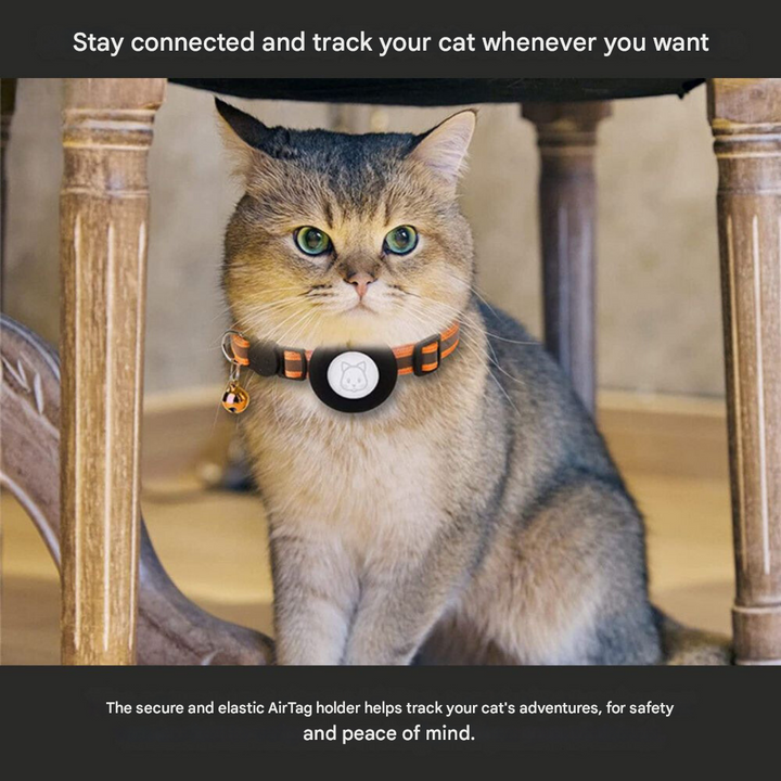 Cat Collar with Safety Closure - Milo-Black-Without GPS tracker-State of Style