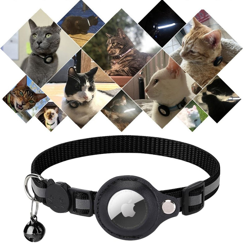 Cat Collar with Safety Closure - Milo-Black-Without GPS tracker-State of Style