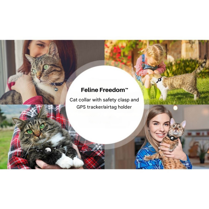 Cat Collar with Safety Closure - Milo-Black-Without GPS tracker-State of Style