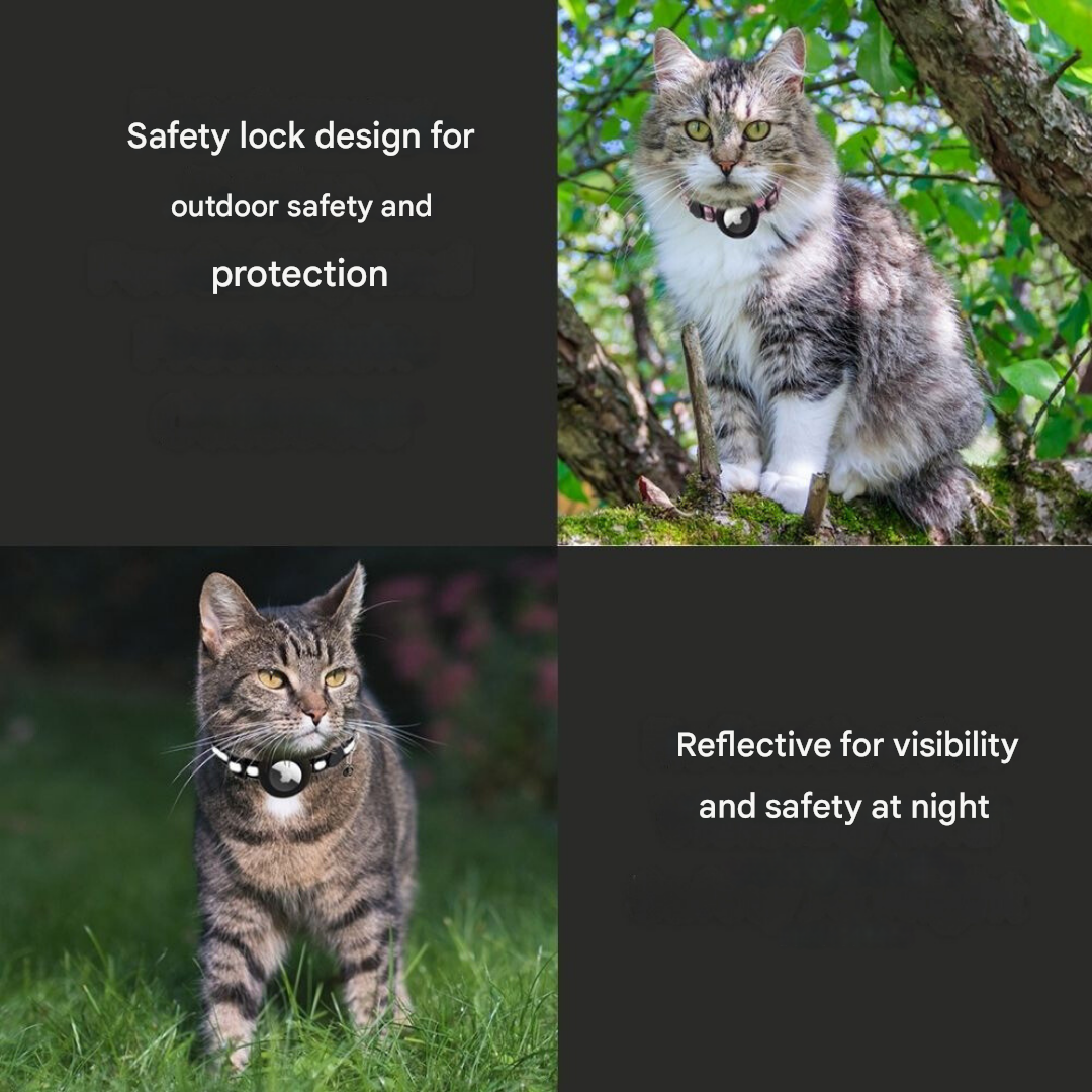 Cat Collar with Safety Closure - Milo-Black-Without GPS tracker-State of Style