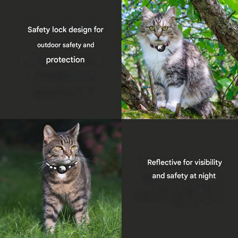 Cat Collar with Safety Closure - Milo-Black-Without GPS tracker-State of Style