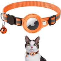 Cat Collar with Safety Closure - Milo-Orange-Without GPS tracker-State of Style