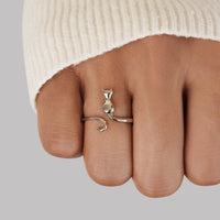 Cat Ring | Elegant Silver Animal Jewellery for Women-State of Style