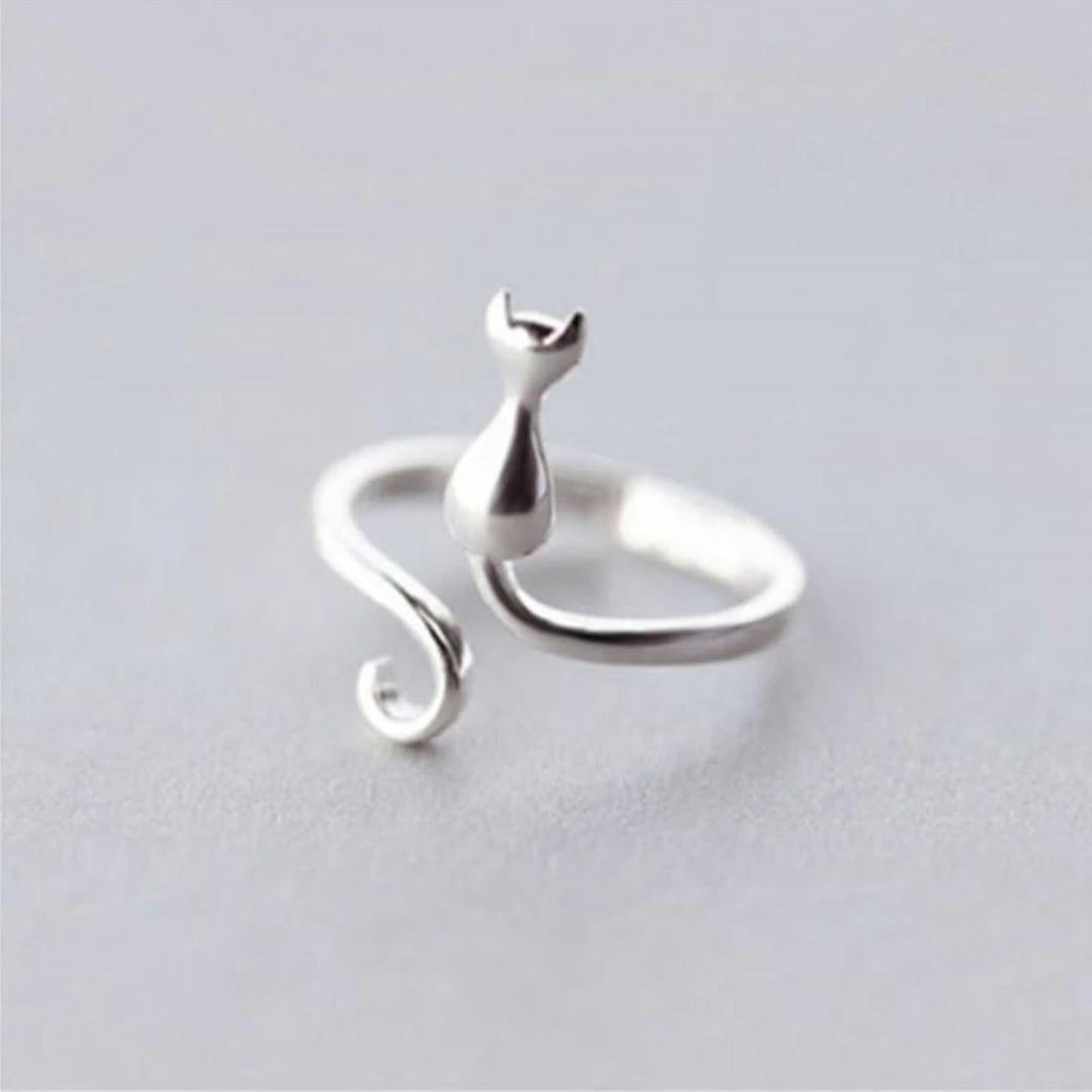 Cat Ring | Elegant Silver Animal Jewellery for Women-State of Style