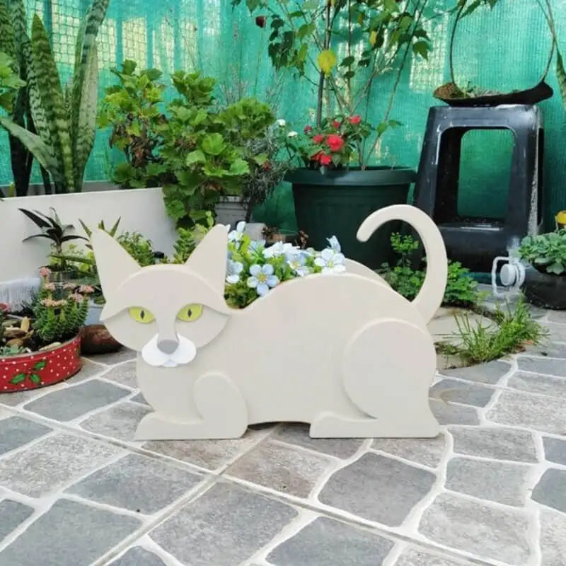 Cat-Shaped DIY Planter - KittyKraft-White-State of Style