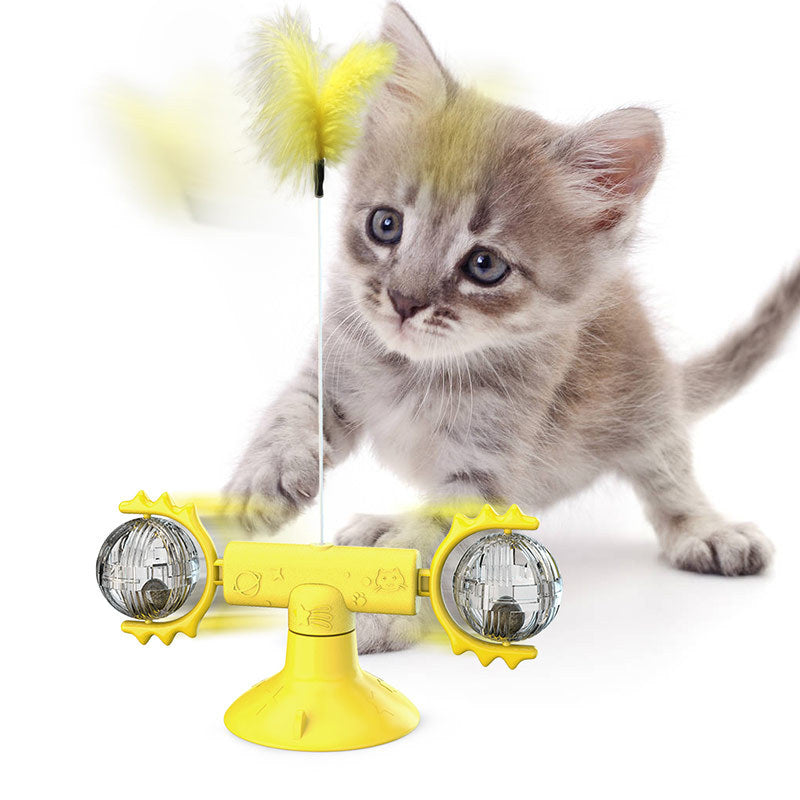 Cat Windmill Scratching and Play Station - TwirlPaws-Yellow-State of Style