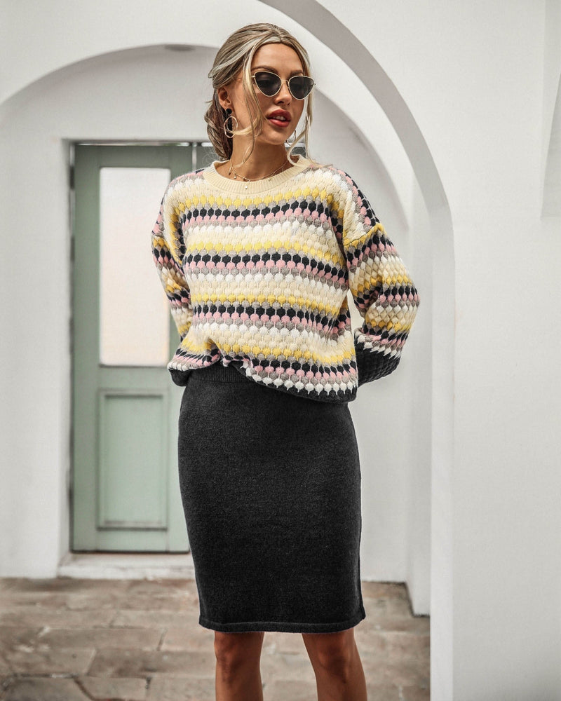 CathelijsSet I Women's 2-Piece Set | Sweater and Skirt-Black-S-State of Style