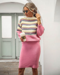 CathelijsSet I Women's 2-Piece Set | Sweater and Skirt-Pink-S-State of Style