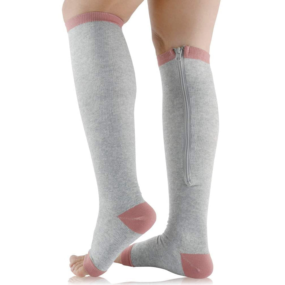 CatootjesSocks | Women's Compression Socks with Zipper-Beige-S-M-State of Style