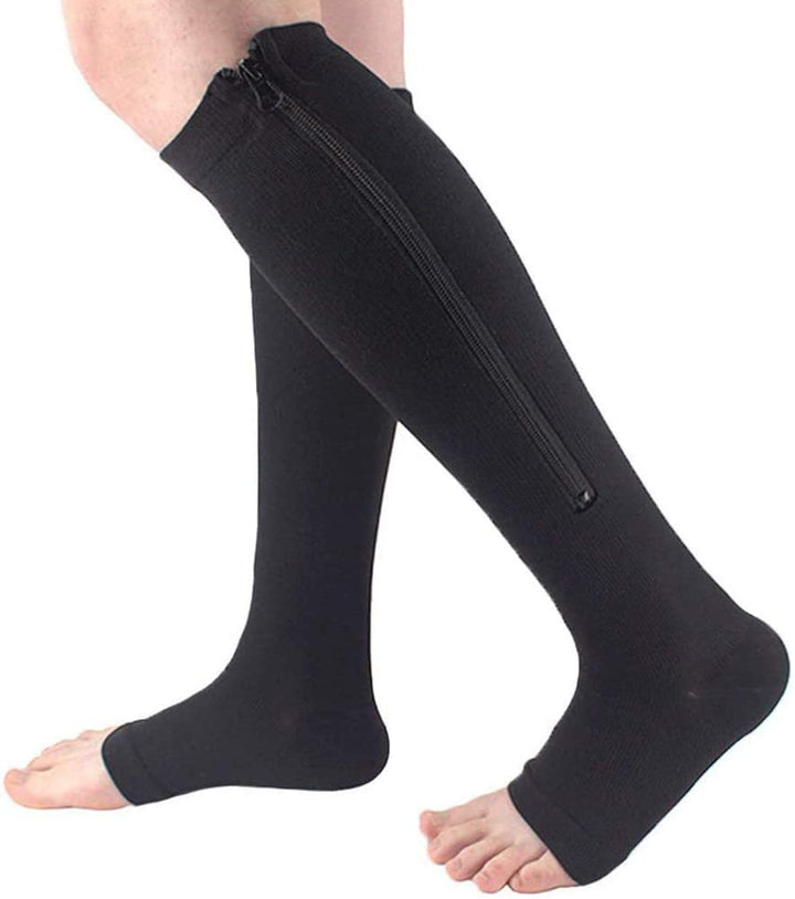CatootjesSocks | Women's Compression Socks with Zipper-Black-S-M-State of Style