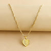 Gold Initial Heart Pendant Necklace - Amara