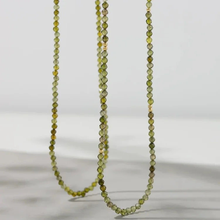 Celeste Olive Green Zirconia Necklace-Without Zirconia-State of Style