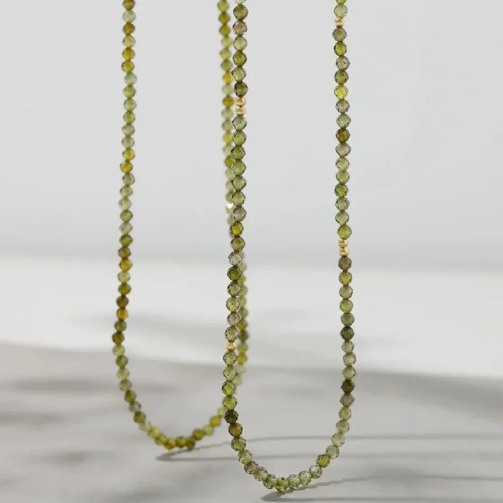 Celeste Olive Green Zirconia Necklace-Without Zirconia-State of Style
