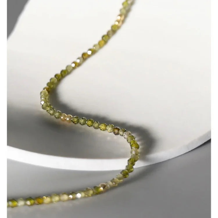 Celeste Olive Green Zirconia Necklace-Without Zirconia-State of Style