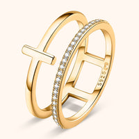 Celeste Ring – Stylish Double Cross Design-Gold-5-State of Style