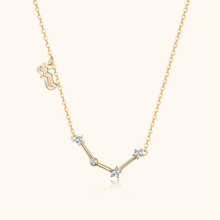 Celestia Zodiac Astrology Necklace – Celestia-Gold-Aquarius-State of Style