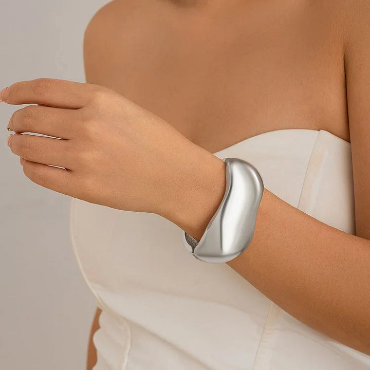 Celina Shiny Cross Bracelet-Silver-State of Style