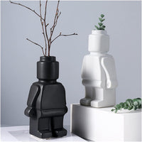 Ceramic Flower Pots Robot - BrickBotanica-Dark green-S-State of Style