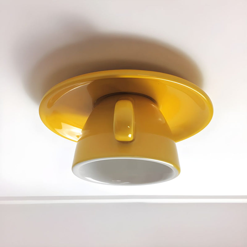 CeramiLux Morandi Coffee Cup Ceiling Light – CeramiLux-Yellow-State of Style