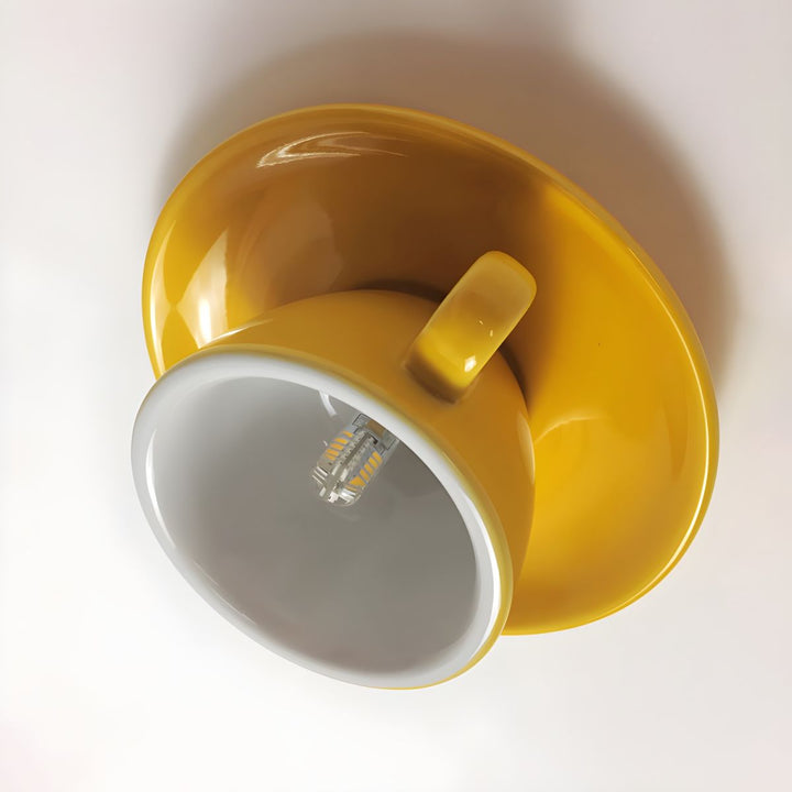 CeramiLux Morandi Coffee Cup Ceiling Light – CeramiLux-Yellow-State of Style